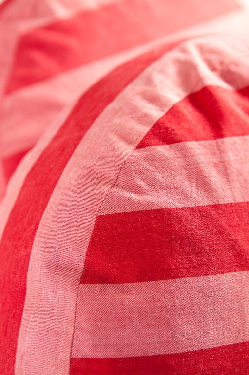 French Red Ticking Pillows In Excellent Condition For Sale In Seattle, WA