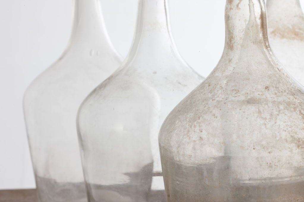 French collection of vintage glass bottles For Sale