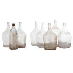 collection of vintage glass bottles