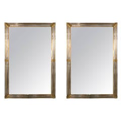 Fine and Large Pair of Murano Blown Mirrors