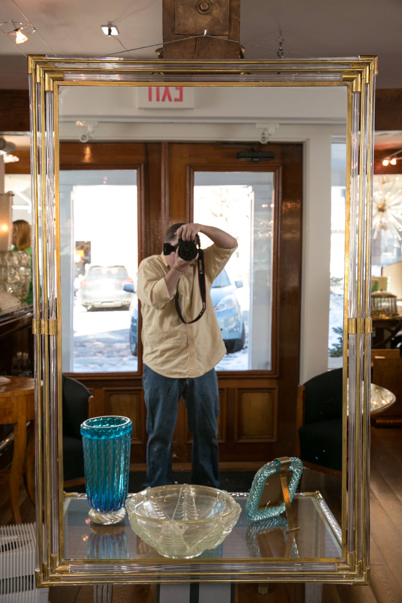 Fine and Large Pair of Murano Blown Mirrors