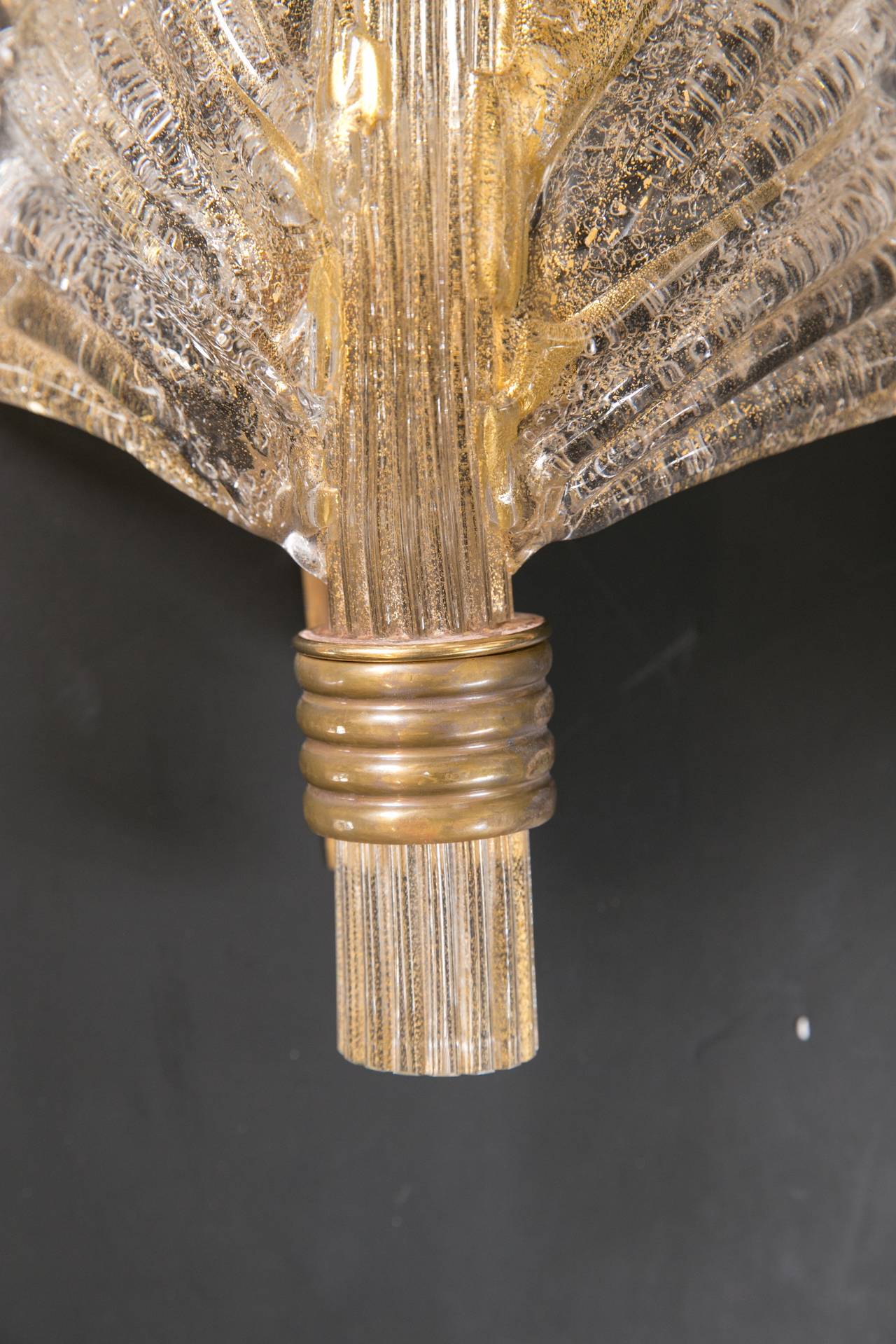 Wonderful Vintage Murano Gold Leaf Wall Lights at 1stdibs