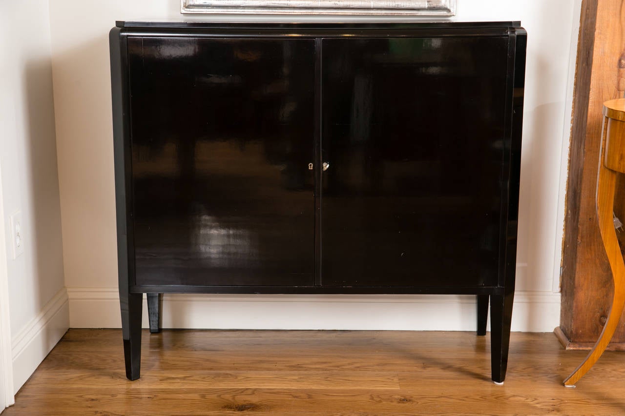 Pair of Tall Black Lacquered French at 1stDibs