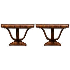 Pair of Striking French Art Deco Console Tables