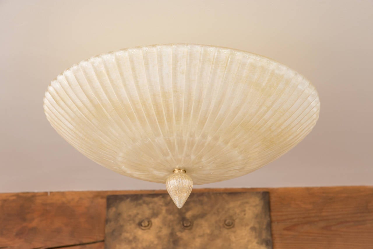Modern Parchment Murano Ceiling Fixture
