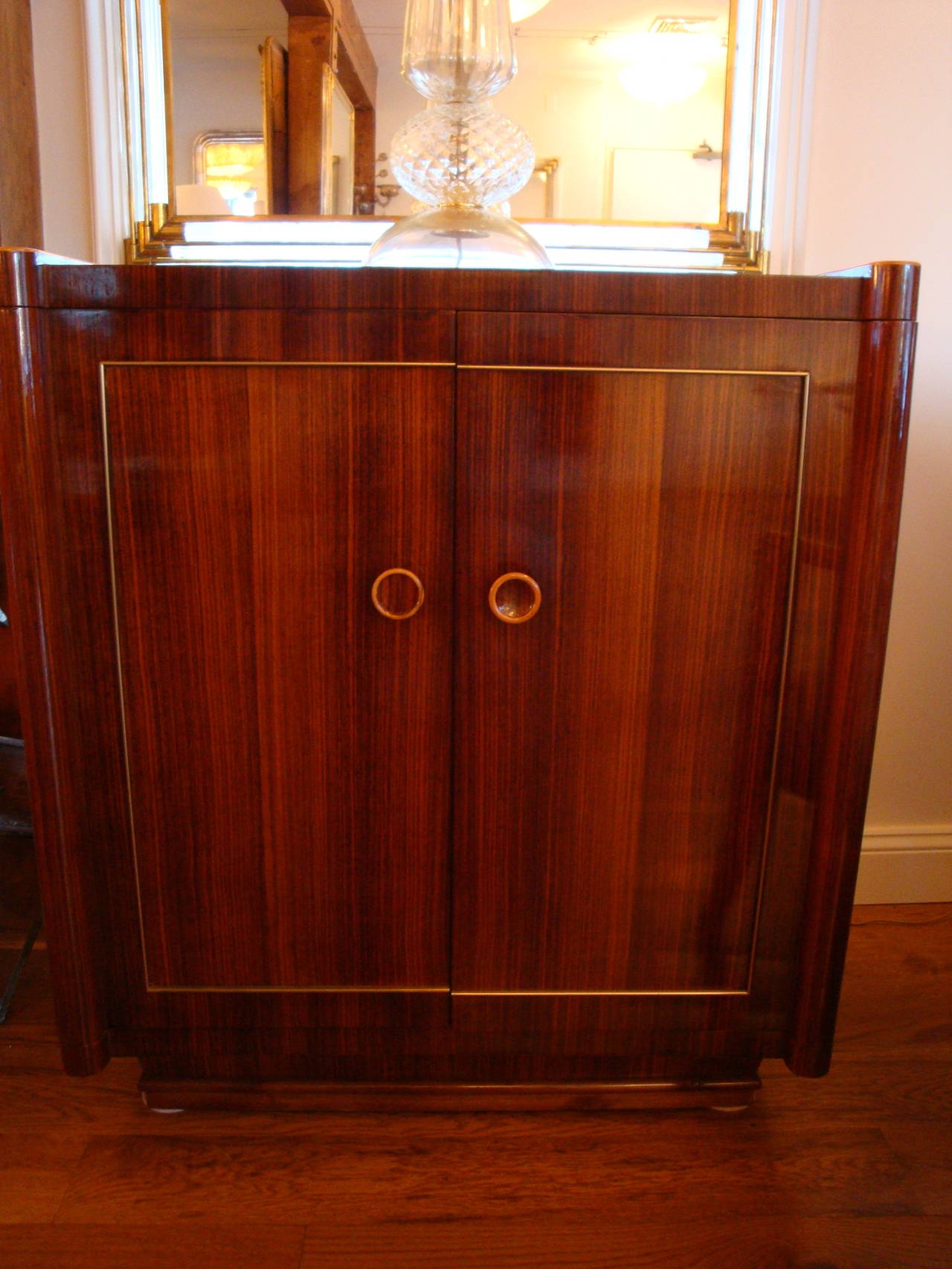 French Mid-Century Rosewood Concave Cabinet 5