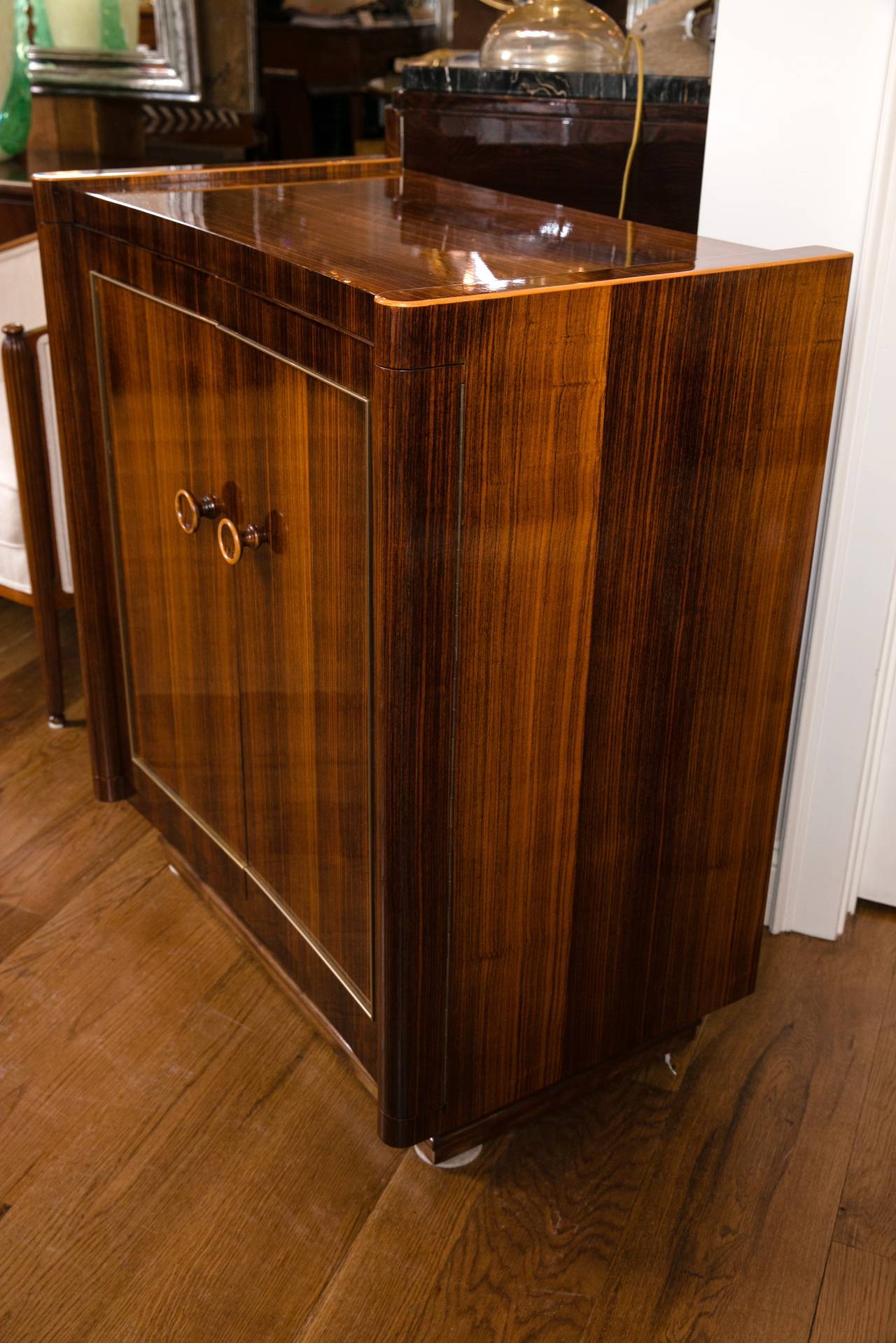 French Mid-Century Rosewood Concave Cabinet 3