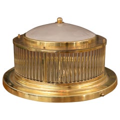 Vintage Italian Brass Ceiling Fixture by Venini, Signed/ 2 available
