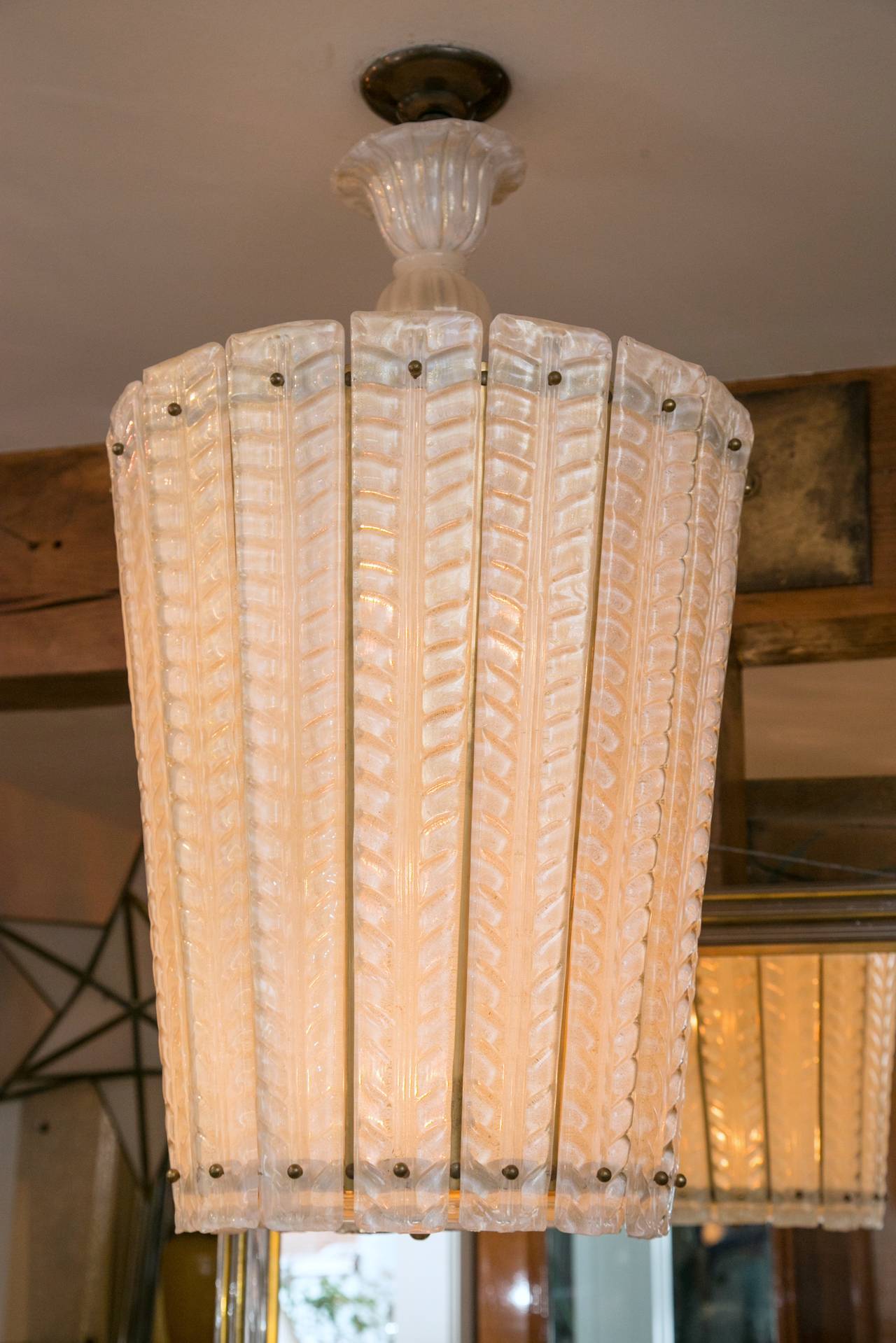 Pair of Glass Blown Murano Lanterns