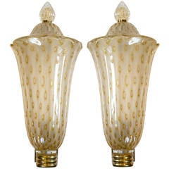 Pair of Vintage Murano Wall Lanterns