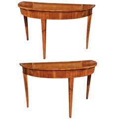 Pair of Demilune Consoles