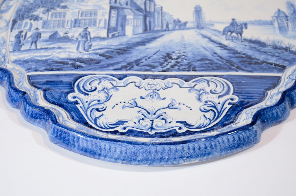 A Pair of Large Dutch Delft Blue and White Wall Plaques 4