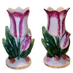 A Pair of Porcelain Tulip Flowers