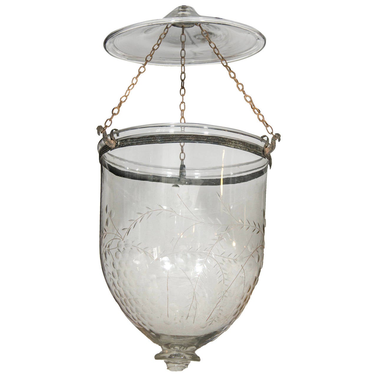 Antique English Glass Bell Lantern Made circa 1880