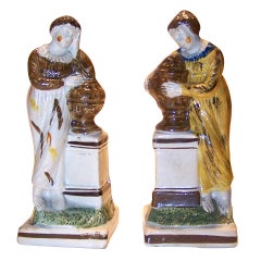 Antique A Pair of Mourning Figures