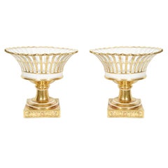 A Pair of French Gilded Flower baskets (Corbeilles)