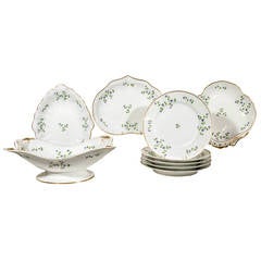 Antique Set of Derby Dishes in the Sprig Pattern