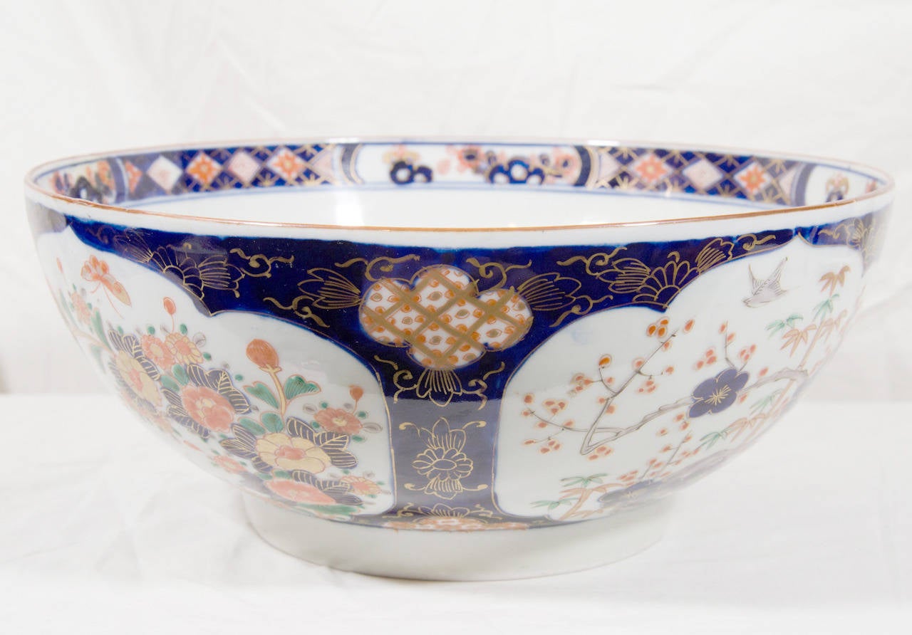 Japanese Antique Imari Porcelain Punch Bowl