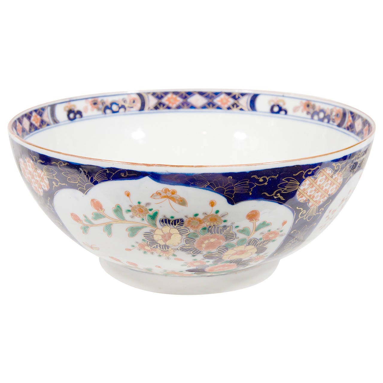 Antique Imari Porcelain Punch Bowl