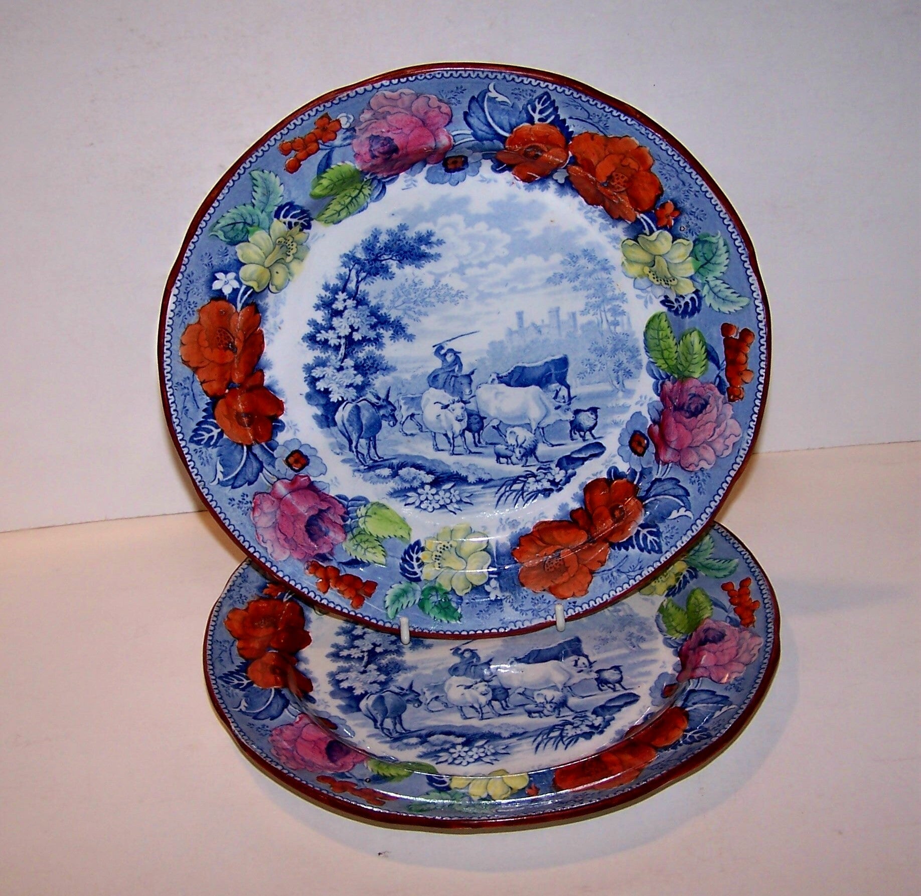 Set of Eleven Mason's Pearlware Dinner Dishes in the "Drover" Pattern