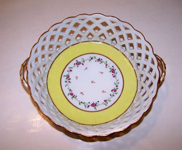 Louis XVI Antique French Porcelain Basket