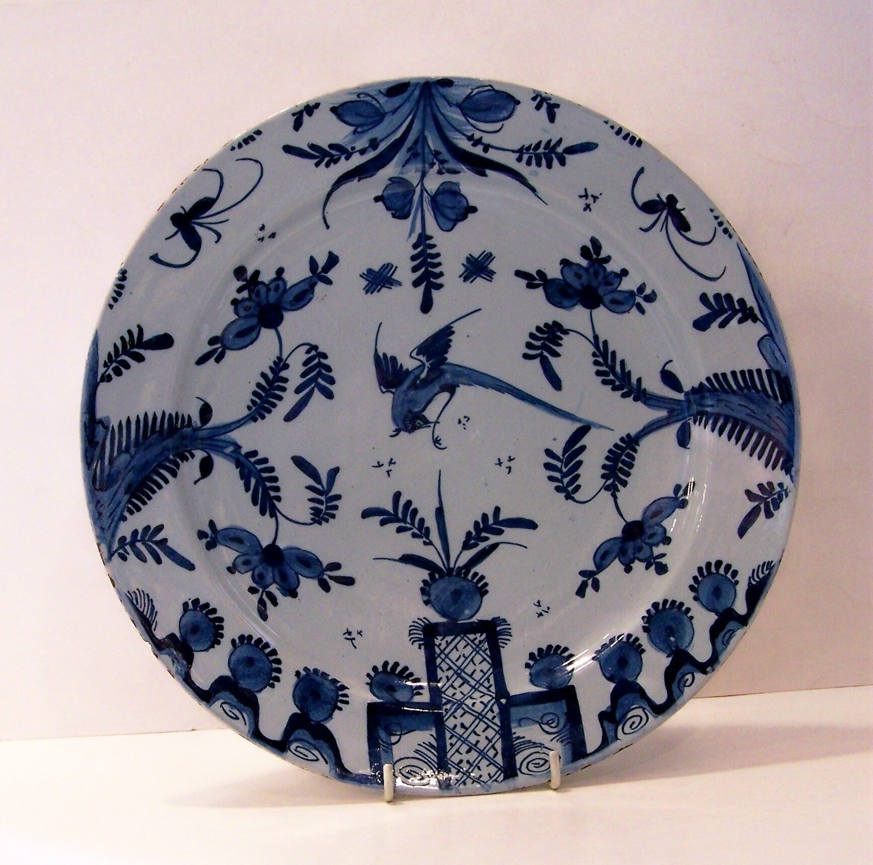 An English (probably Bristol) Blue and White Delft Charger