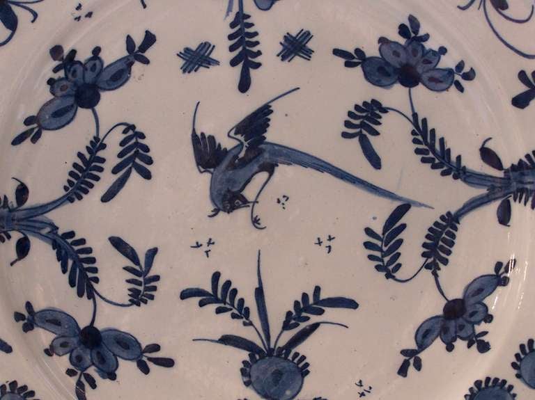 Rococo An English (probably Bristol) Blue and White Delft Charger