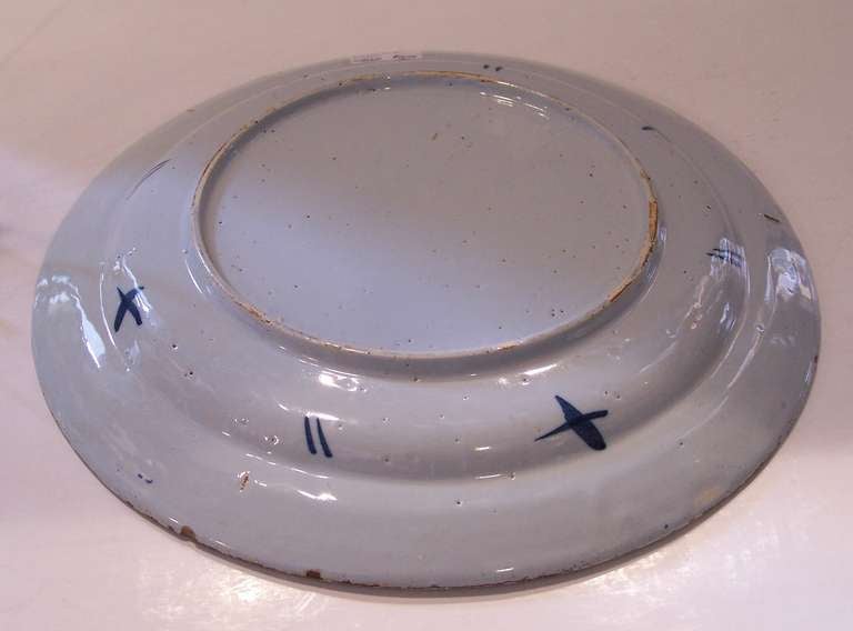 British An English (probably Bristol) Blue and White Delft Charger