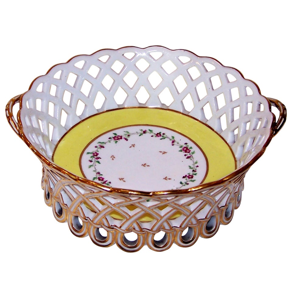Antique French Porcelain Basket
