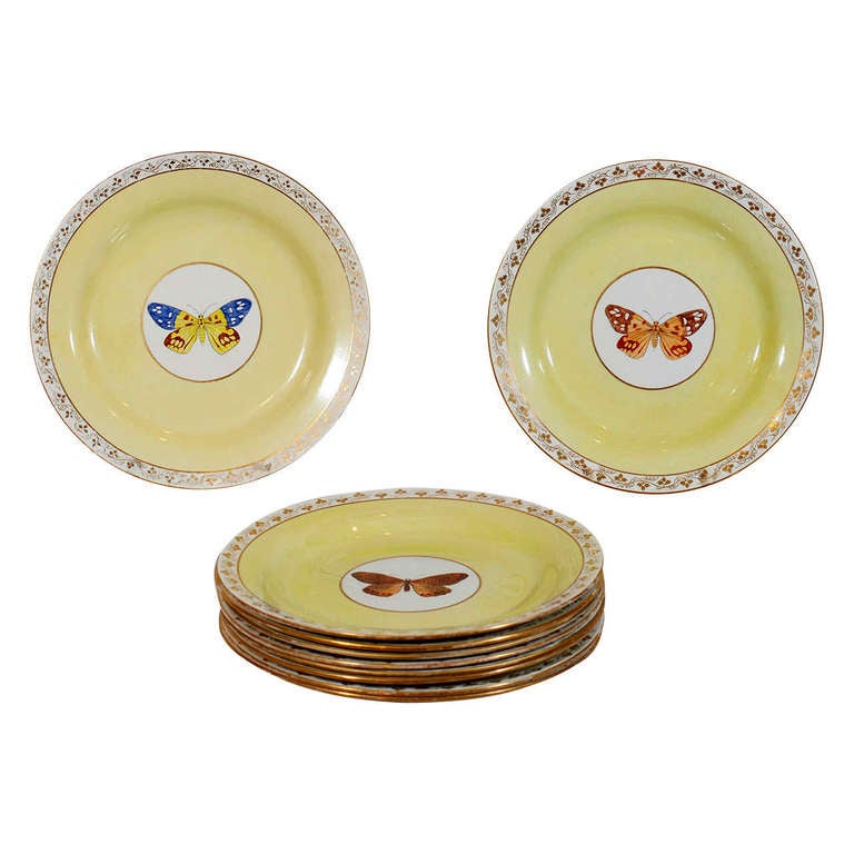 Set of Ten Wedgwood Dishes with Butterflies