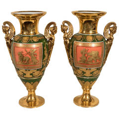 Antique Paris Porcelain Vases Neoclassical