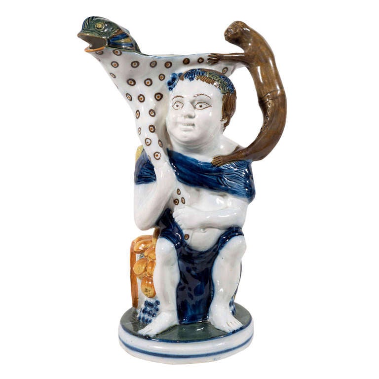 An Early 19th Century Bacchus and Pan Staffordshire Pottery Toby Jug