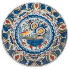 18th Century Dutch, Delft Polychrome Charger