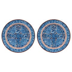 Pair of Red White and Blue Deep Dishes