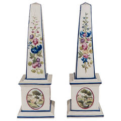 Antique Pair of English Stoneware Obelisks
