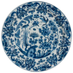 Large 18th Century Dutch Delft Blue and White Charger