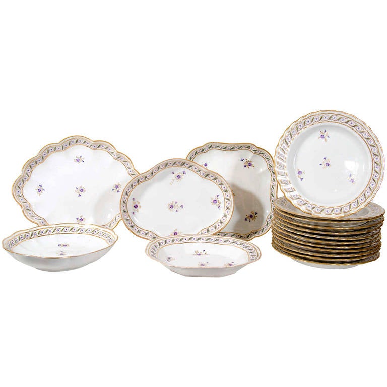 Set of Antique Porcelain Dessert Dishes at 1stdibs