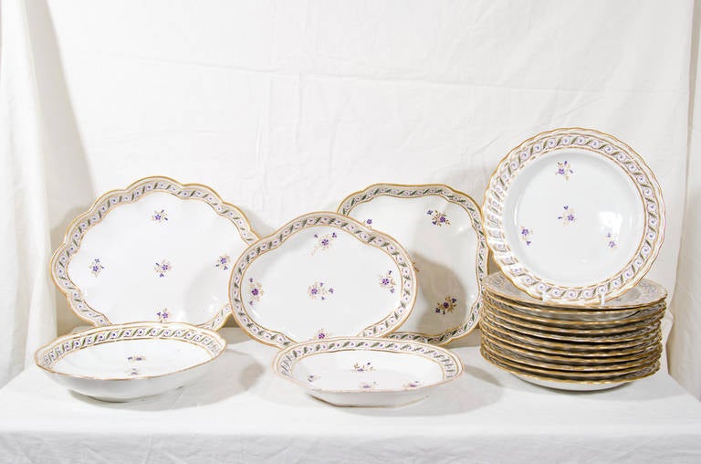 Set of Antique Porcelain Dessert Dishes at 1stdibs