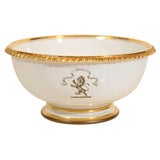 A Flight Barr Barr Worcester Porcelain Neoclassical Punch Bowl with Lion Crest