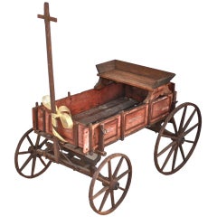 Antique Pennsylvanian Child's Goat Wagon / Bar Cart