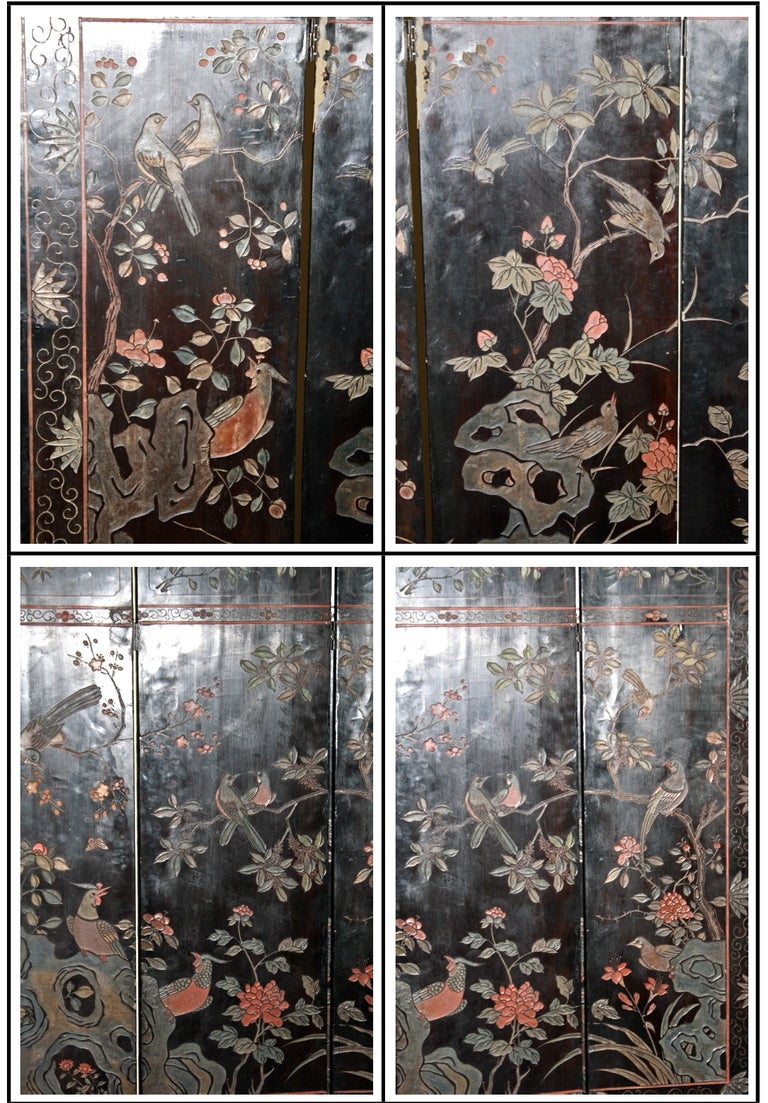 Eight Panel Two-sided Chinese Daoguang Coromandel Screen 3