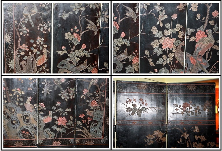 Eight Panel Two-sided Chinese Daoguang Coromandel Screen 2