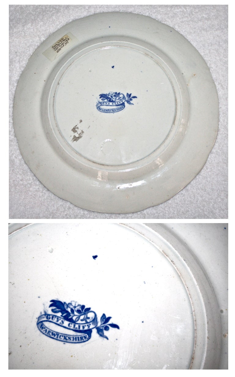 Porcelain Two Blue And White Pearlware Scenic Plates - Boston And Warwickshire For Sale