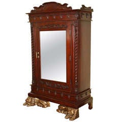 Thai Lion Sentry Mirrored Cabinet 11