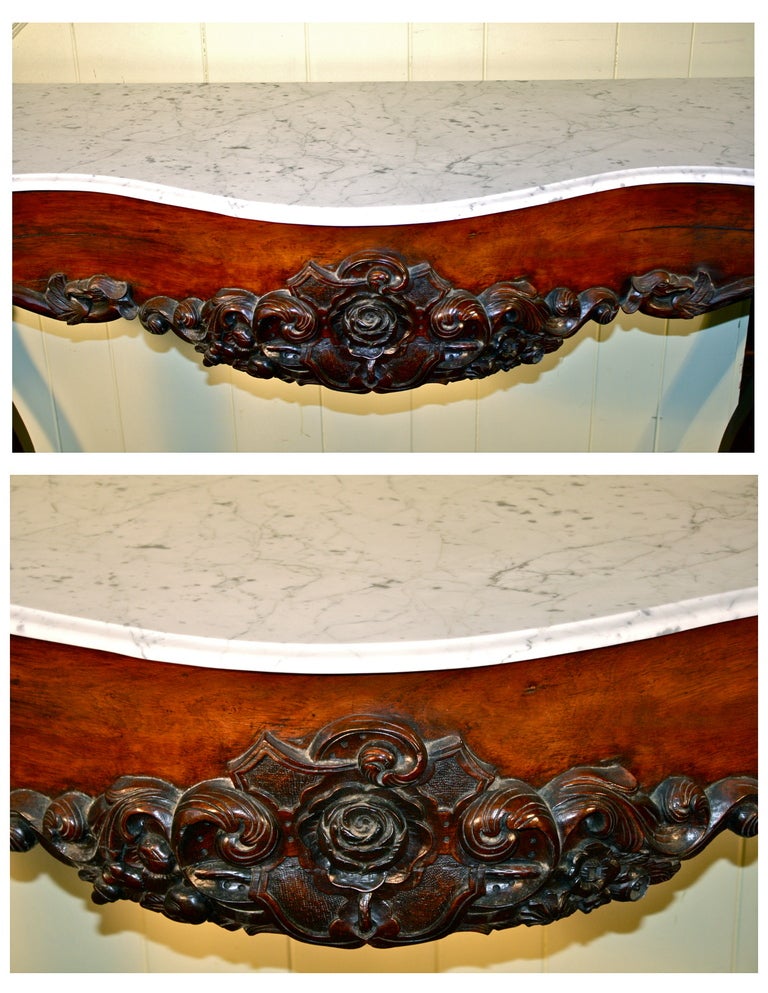 Anglo-Indian Marble Topped Console In Good Condition For Sale In Woodbury, CT
