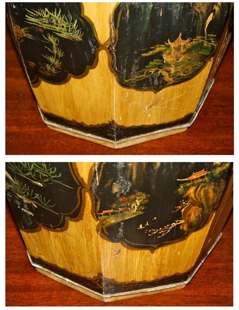 Pair Chinese Octagonal Wooden Tabourets 3