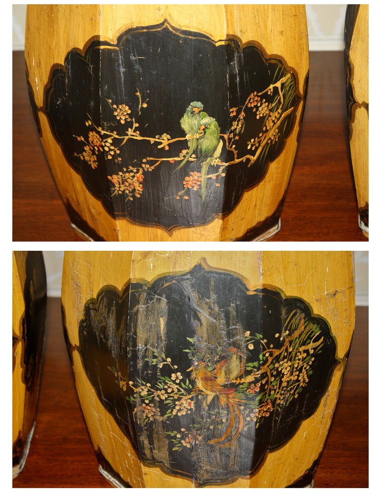 Pair Chinese Octagonal Wooden Tabourets 5