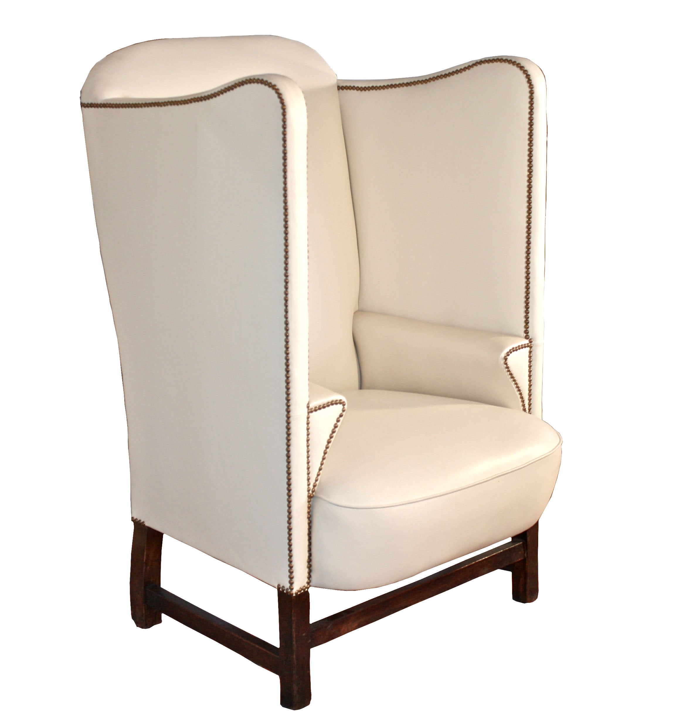 George II Leather Wingback Chair