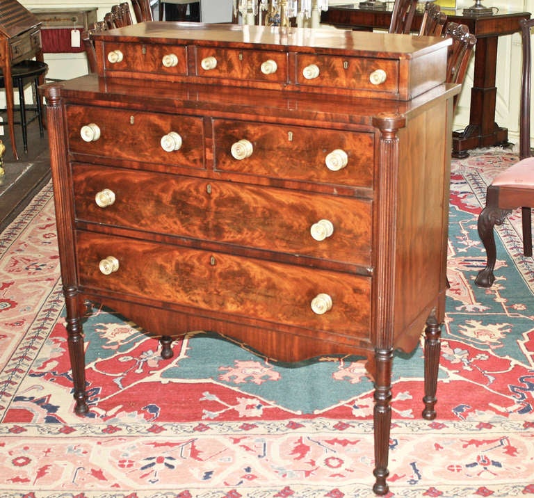 American Salem Massachusetts Late Federal Period Stepback Chest of Drawers