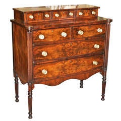 Salem Massachusetts Late Federal Period Stepback Chest of Drawers